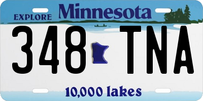 MN license plate 348TNA