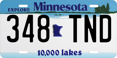 MN license plate 348TND