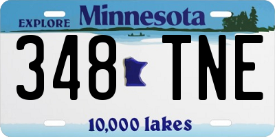 MN license plate 348TNE