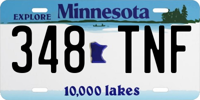 MN license plate 348TNF