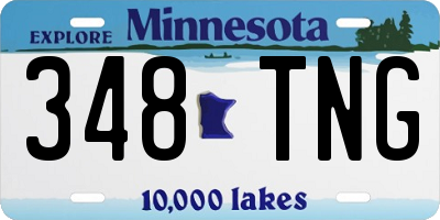 MN license plate 348TNG