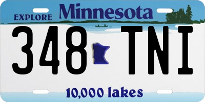 MN license plate 348TNI