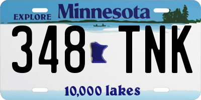 MN license plate 348TNK