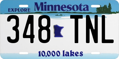 MN license plate 348TNL