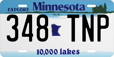 MN license plate 348TNP