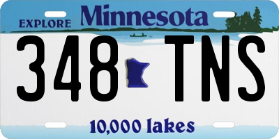 MN license plate 348TNS