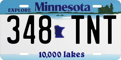 MN license plate 348TNT