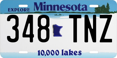 MN license plate 348TNZ