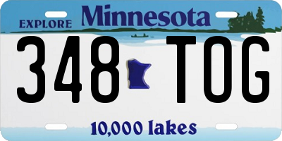 MN license plate 348TOG