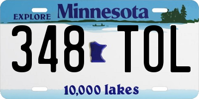 MN license plate 348TOL