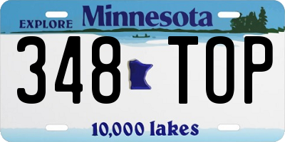 MN license plate 348TOP