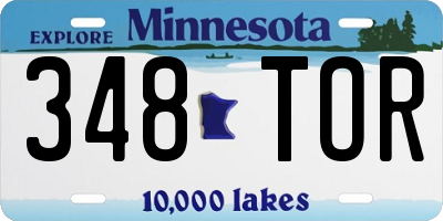 MN license plate 348TOR