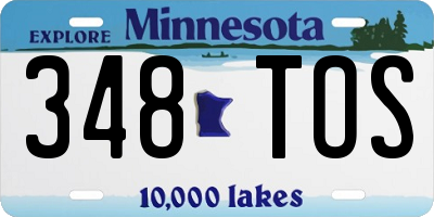 MN license plate 348TOS