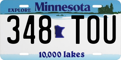 MN license plate 348TOU