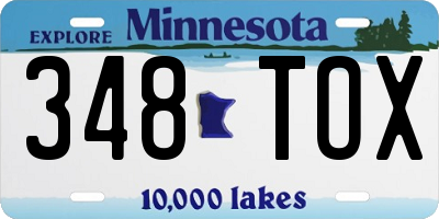 MN license plate 348TOX