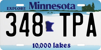 MN license plate 348TPA