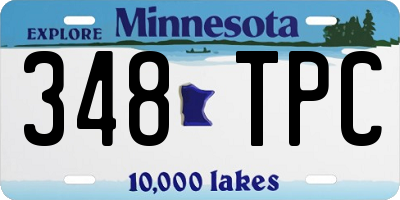 MN license plate 348TPC