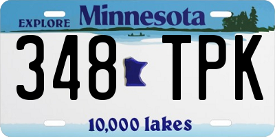 MN license plate 348TPK