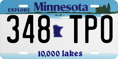 MN license plate 348TPO