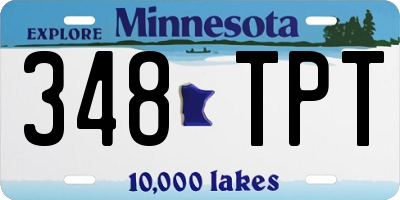 MN license plate 348TPT