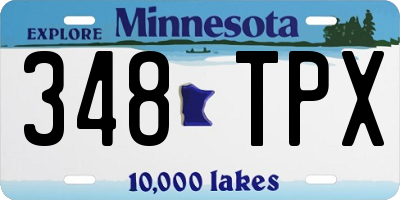 MN license plate 348TPX