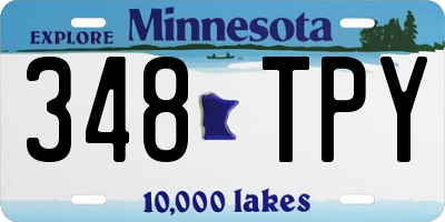 MN license plate 348TPY