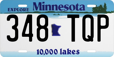 MN license plate 348TQP