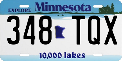 MN license plate 348TQX