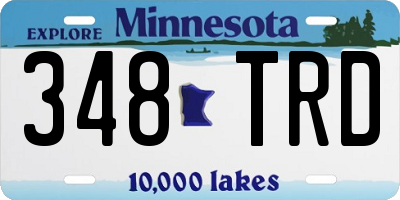 MN license plate 348TRD