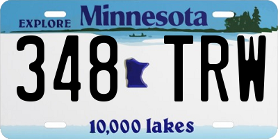 MN license plate 348TRW