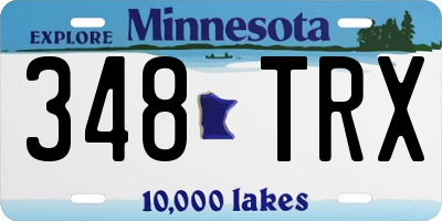 MN license plate 348TRX