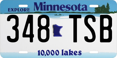 MN license plate 348TSB