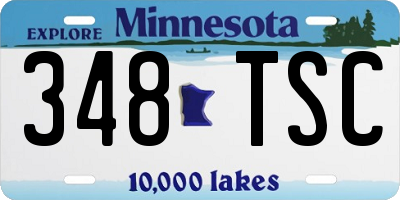 MN license plate 348TSC