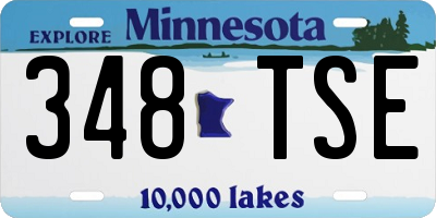 MN license plate 348TSE