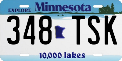 MN license plate 348TSK
