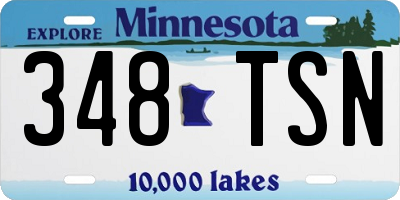 MN license plate 348TSN