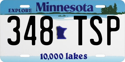 MN license plate 348TSP