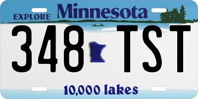 MN license plate 348TST