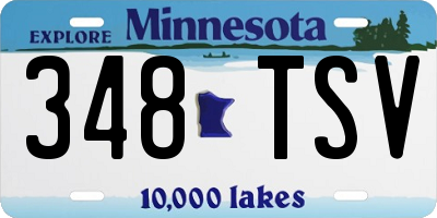 MN license plate 348TSV