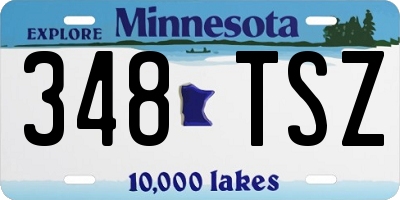 MN license plate 348TSZ