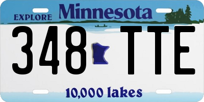 MN license plate 348TTE