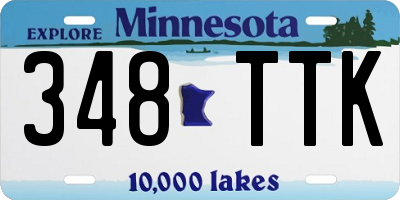 MN license plate 348TTK