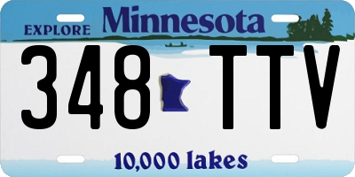 MN license plate 348TTV