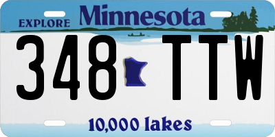 MN license plate 348TTW