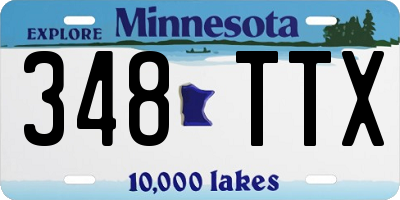 MN license plate 348TTX