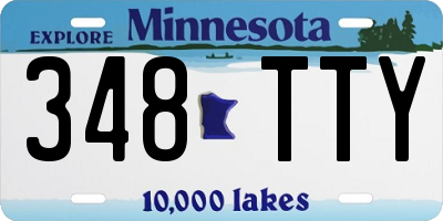 MN license plate 348TTY