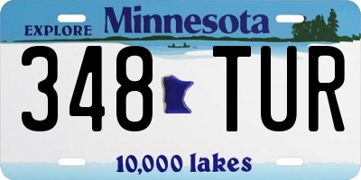 MN license plate 348TUR
