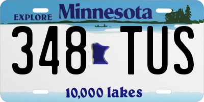 MN license plate 348TUS