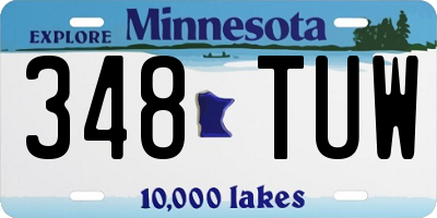 MN license plate 348TUW