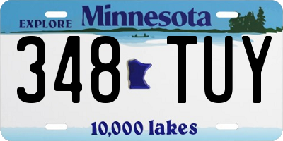 MN license plate 348TUY